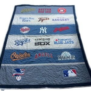 Pottery Barn Quilt Bedspread American League MLB Baseball PB Teen Twin